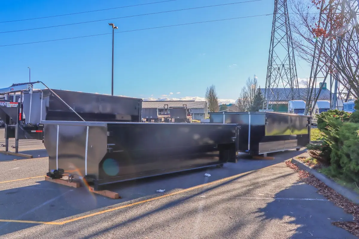 Roll-off dumpster ready for waste disposal at job site for 12 Yard Dumpster Rental in McCalla